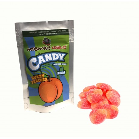 CBD Buzzy Peaches 25mg CBD/candy Herbivore	